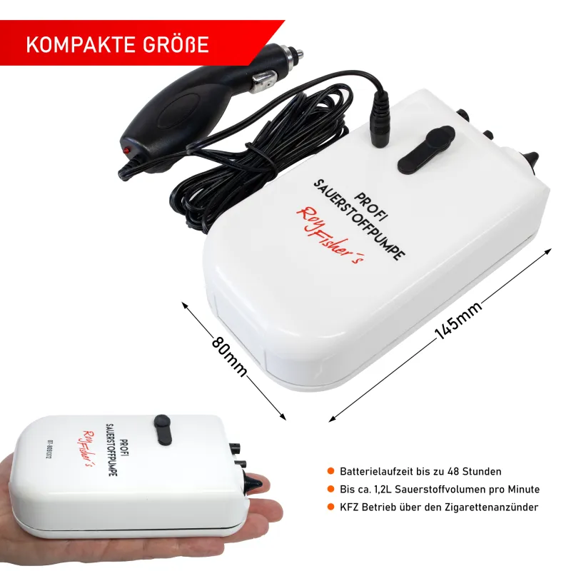 Roy Fishers Profi Sauerstoffpumpe mit 2 Geschwindigkeiten