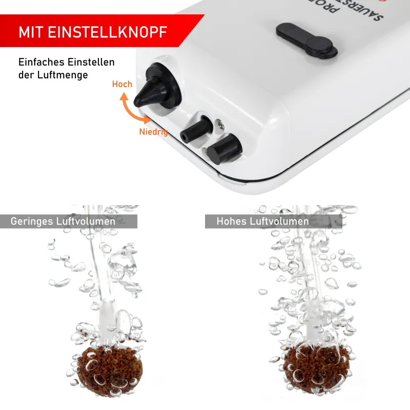 Roy Fishers Profi Sauerstoffpumpe mit 2 Geschwindigkeiten