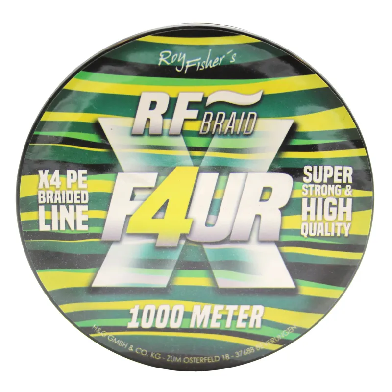 Roy Fishers X4 Braid geflochtene Schnur 0,15mm - gelb - 9,45kg - 10m von der Großspule