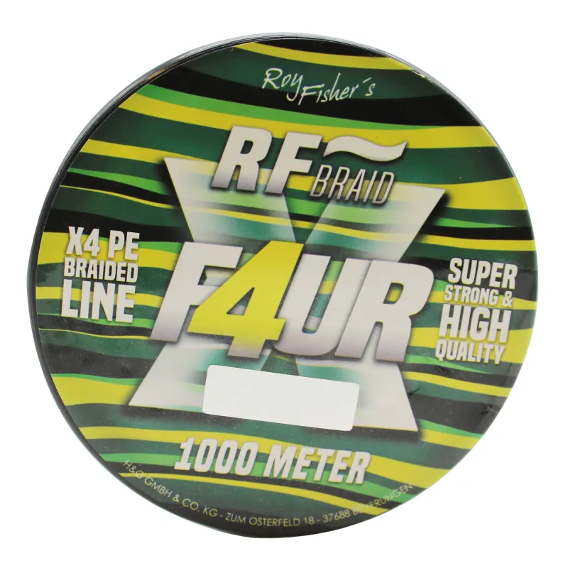 Roy Fishers X4 Braid geflochtene Schnur 0,15mm - grün - 9,45kg - 10m von der Großspule