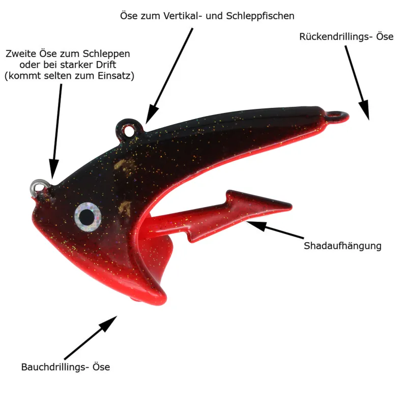 Seawaver Lures Giant Jighead rot/ schwarz 400g rot/schwarz - 400g - 1Stück