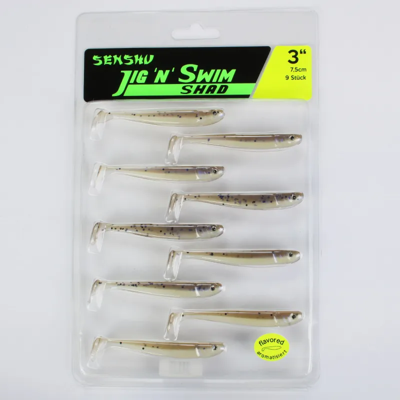 Senshu Jig ´n´ Swim Shad 7.5cm - Reflex Shiner - 2g - 9 Stück