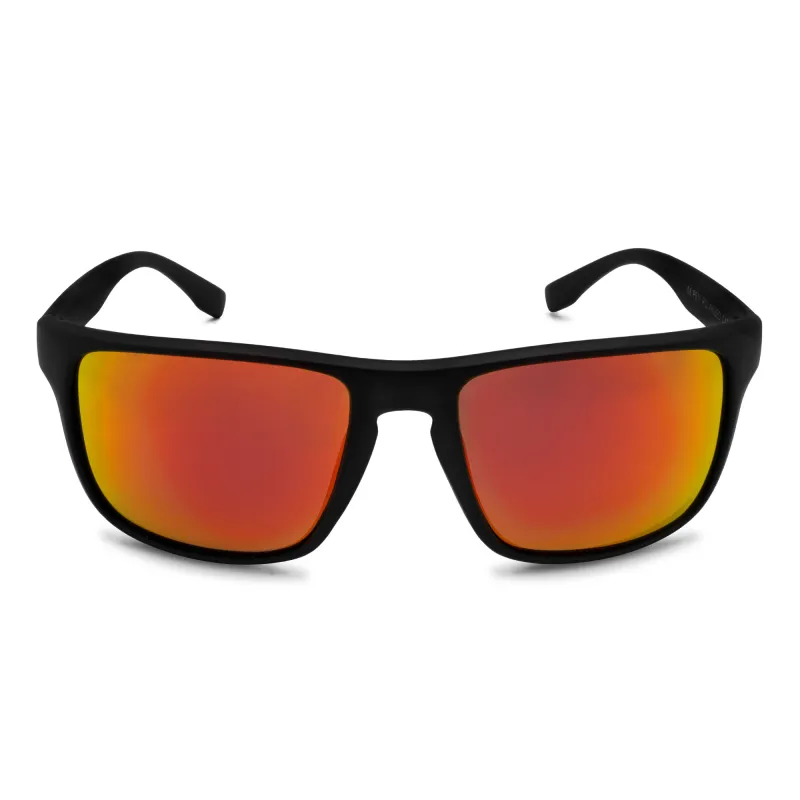 Senshu Polarisationsbrille "Red Strike" inkl. Case & Brillenputztuch - Schwarz/orange-chrome