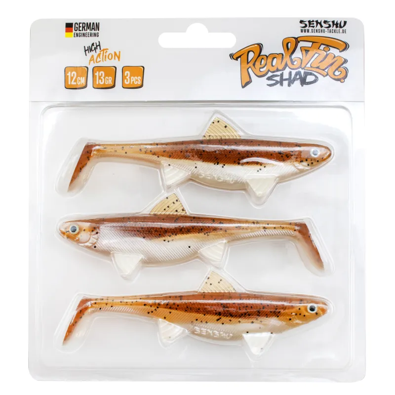 Senshu Real Fin Shad 12cm - Magic Motoroil - 13g - 3 Stück