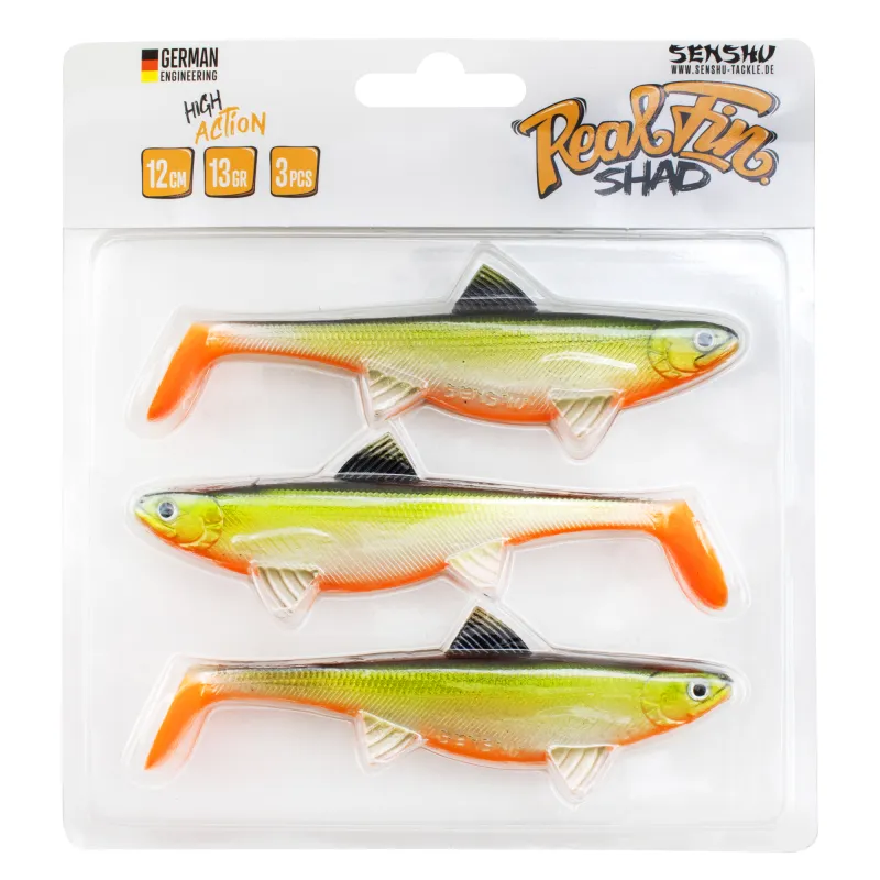 Senshu Real Fin Shad 12cm - Orange Belly - 13g - 3 Stück