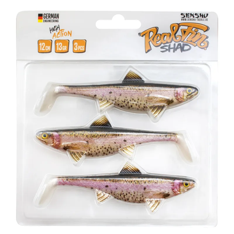 Senshu Real Fin Shad 12cm - Rainbow Trout - 13g - 3 Stück