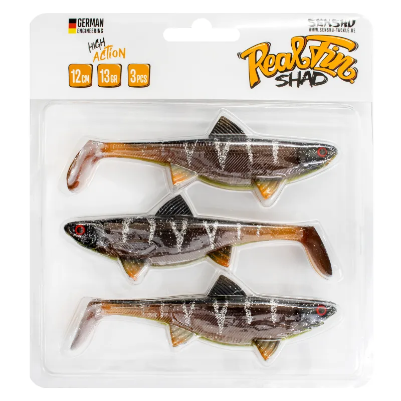 Senshu Real Fin Shad 12cm - Sunshine Brown - 13g - 3 Stück