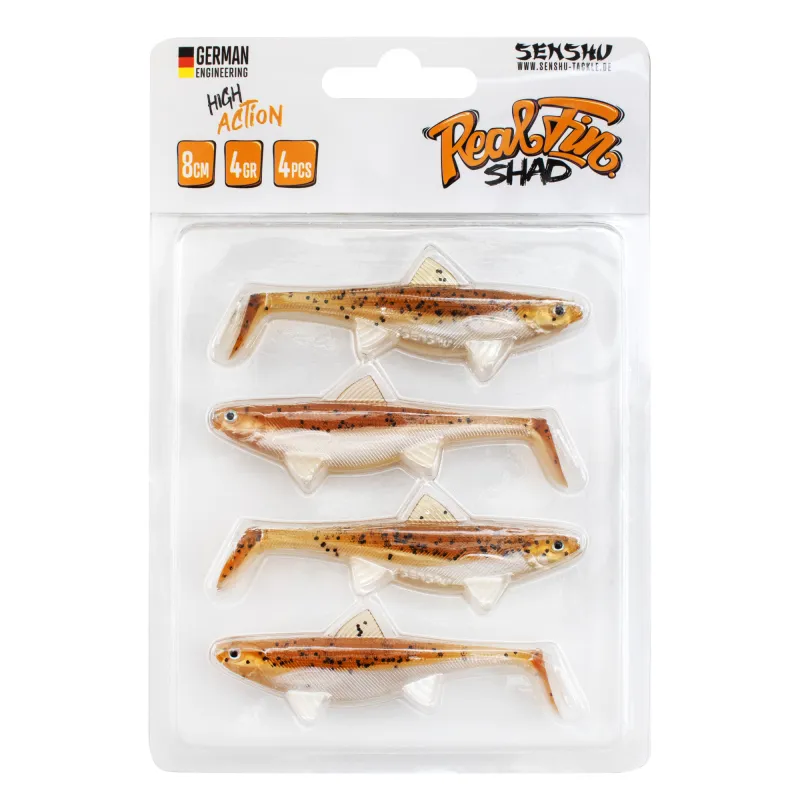 Senshu Real Fin Shad 8cm - Magic Motoroil - 4g - 4 Stück