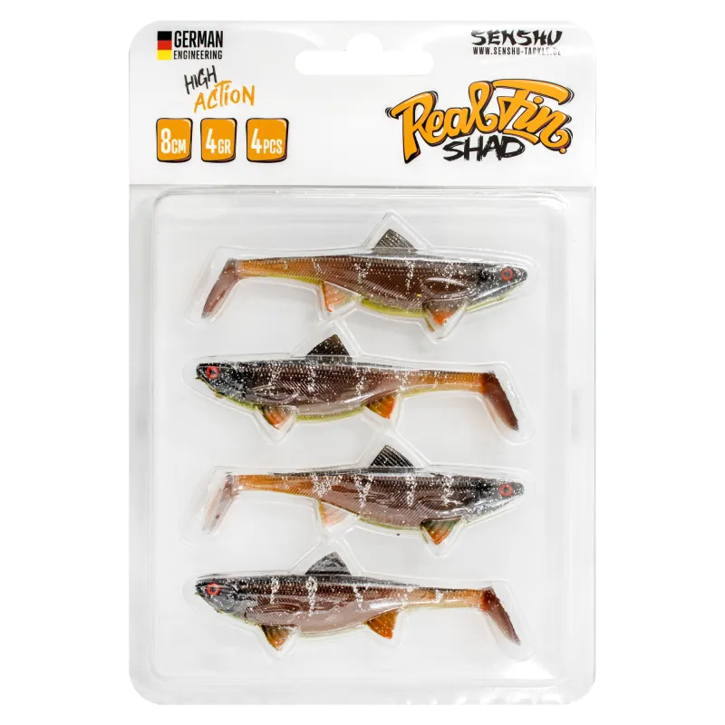 Senshu Real Fin Shad 8cm - Sunshine Brown - 4g - 4 Stück