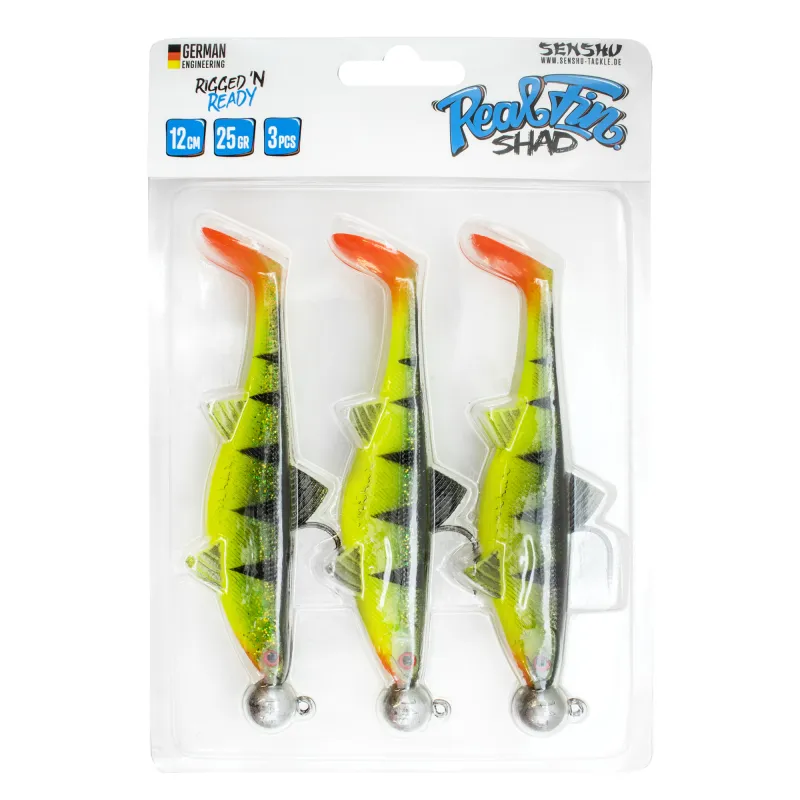 Senshu Real Fin Shad Ready2Catch 12cm - Shiny Tiger - 25g - 3 Stück