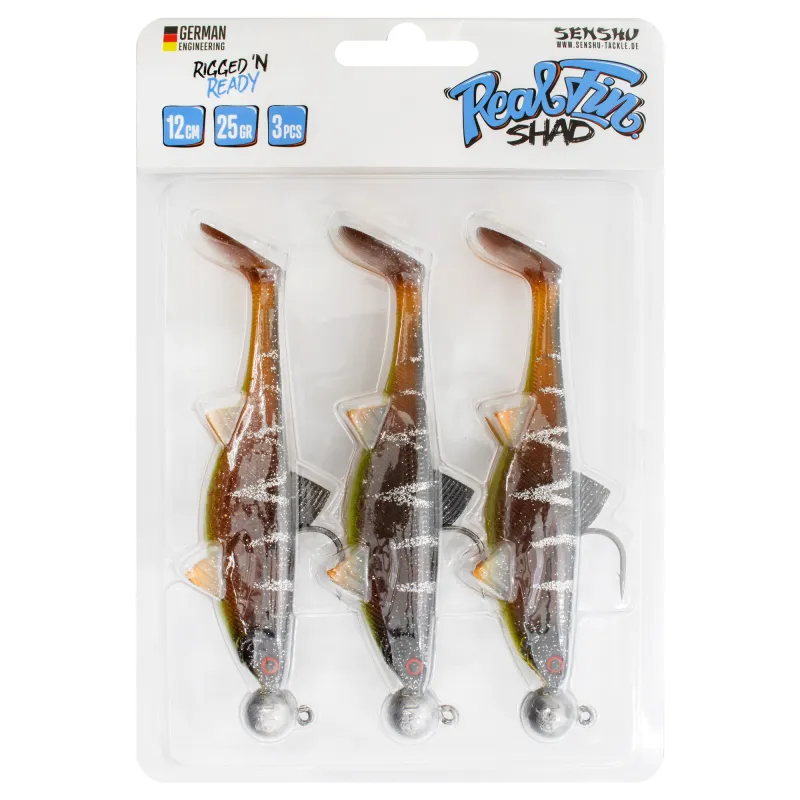 Senshu Real Fin Shad Ready2Catch 12cm - Sunshine Brown - 25g - 3 Stück