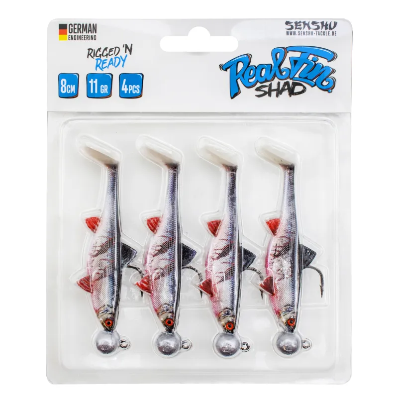 Senshu Real Fin Shad Ready2Catch 8cm - Bloody Baitfish - 11g - 4 Stück