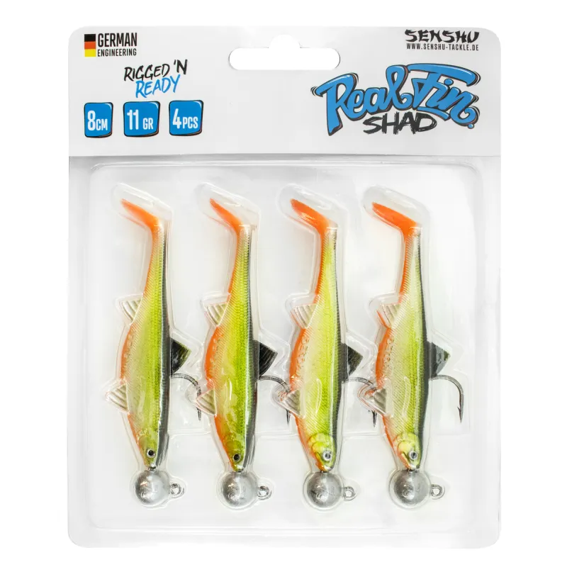Senshu Real Fin Shad Ready2Catch 8cm - Orange Belly - 11g - 4 Stück