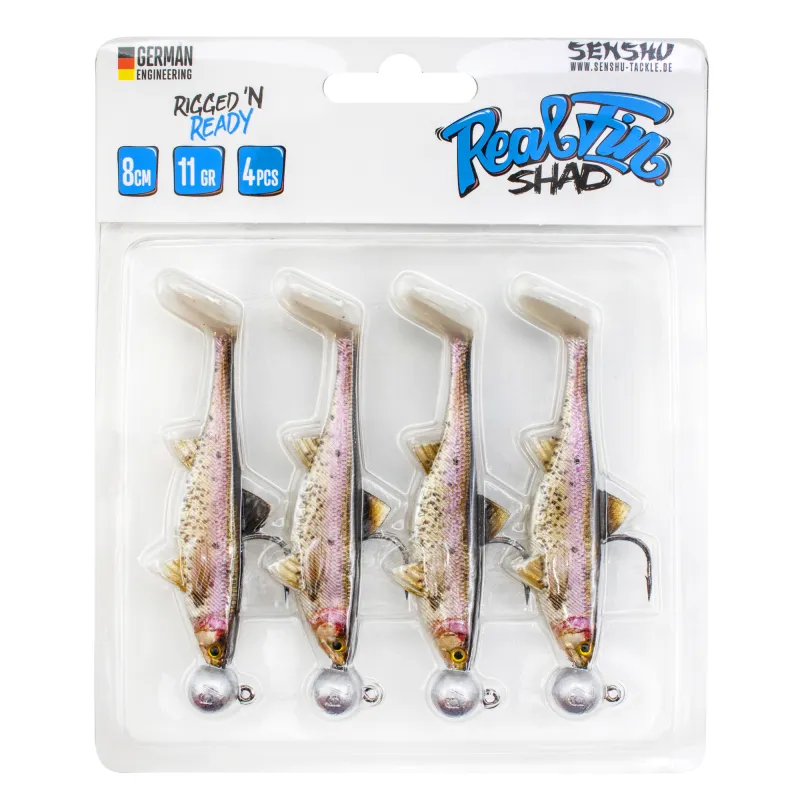 Senshu Real Fin Shad Ready2Catch 8cm - Rainbow Trout - 11g - 4 Stück