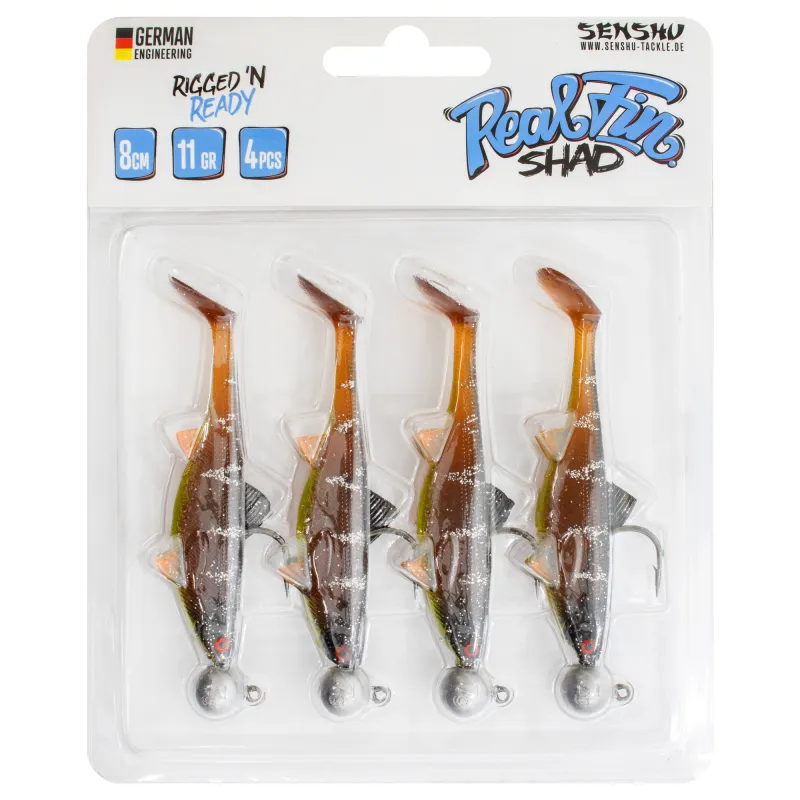Senshu Real Fin Shad Ready2Catch 8cm - Sunshine Brown - 11g - 4 Stück