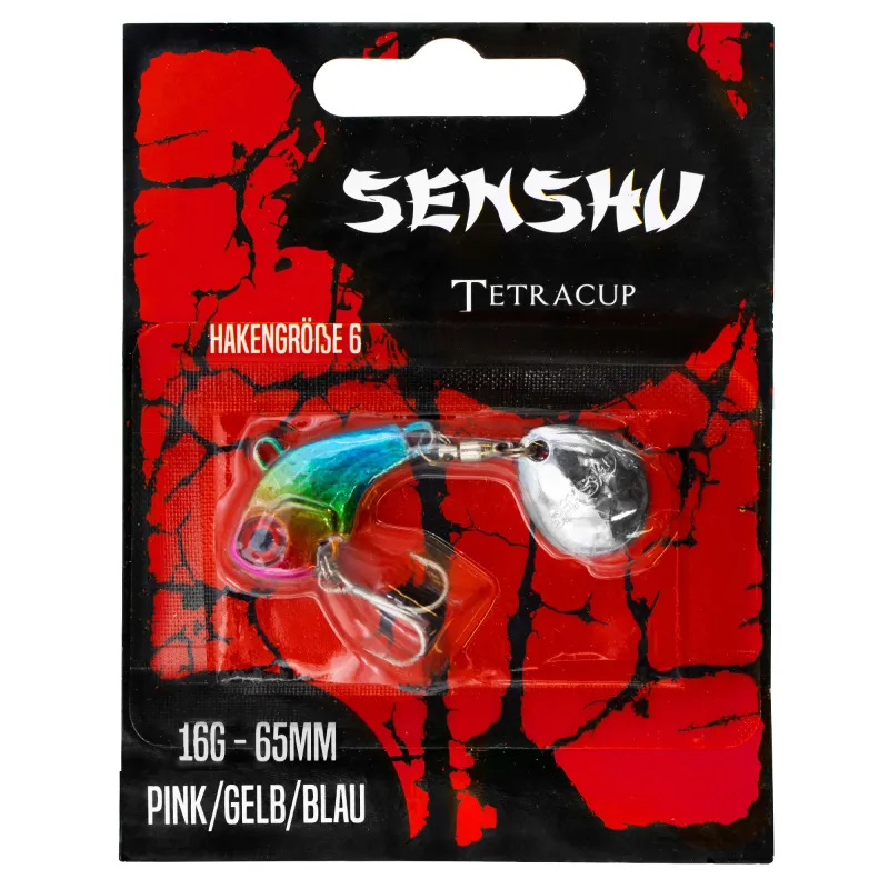 Senshu Tetracup 16g - pink/gelb/blau - 65mm - Hakengröße 6