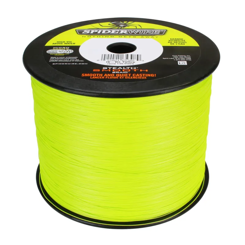 Spiderwire Stealth Smooth 12 Hi-Vis Yellow 1m von der Großspule TK5,4kg - 0,05mm