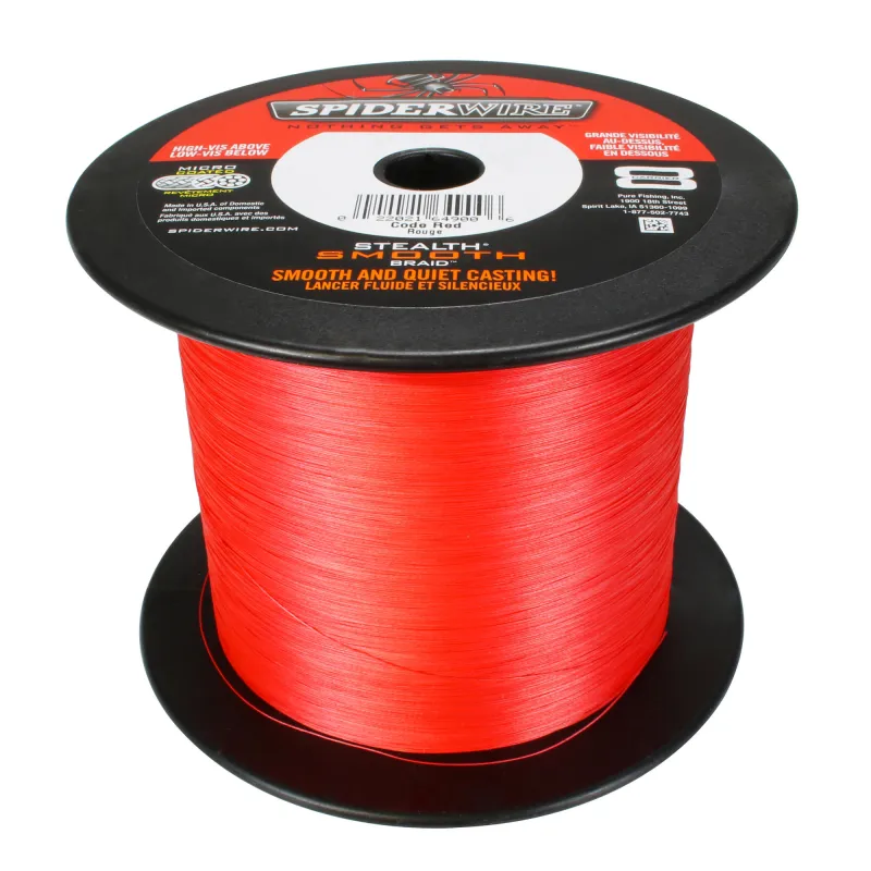 Spiderwire Stealth Smooth 8 Red 1m von der Großspule TK20kg - 0,20mm