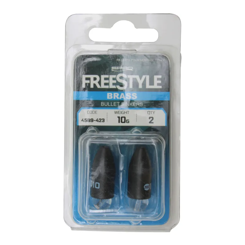 Spro Freestyle Brass Bullet Sinker 10g - Schwarz - 2 Stück