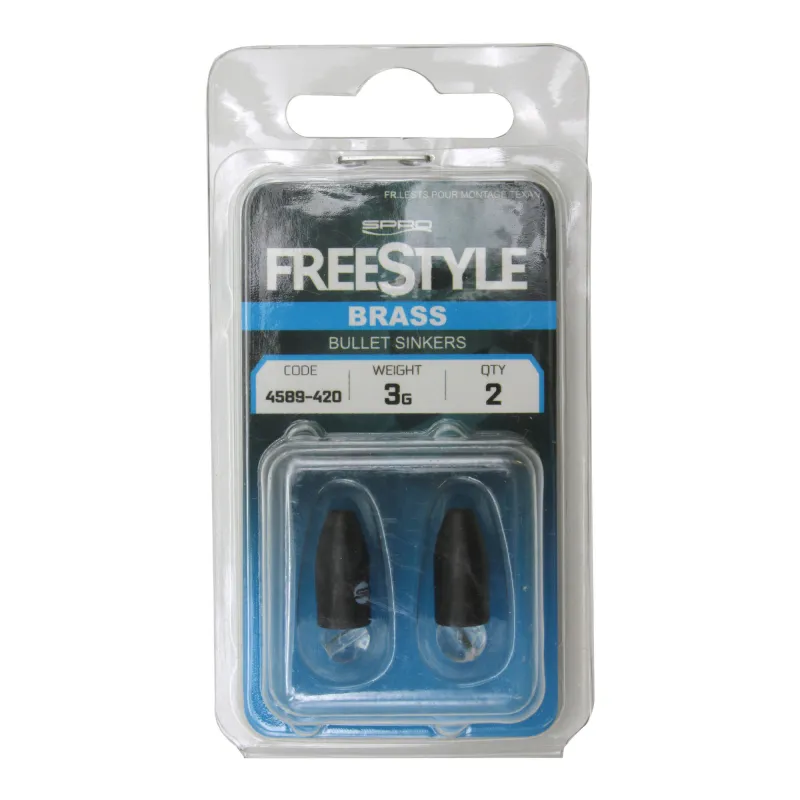 Spro Freestyle Brass Bullet Sinker 3g - Schwarz - 2 Stück