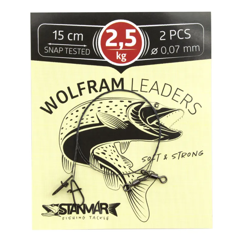 Stanmar Wolfram Leader DL 2,5kg Länge 15cm Tungsten Vorfach - 0,07mm - 2 Stück