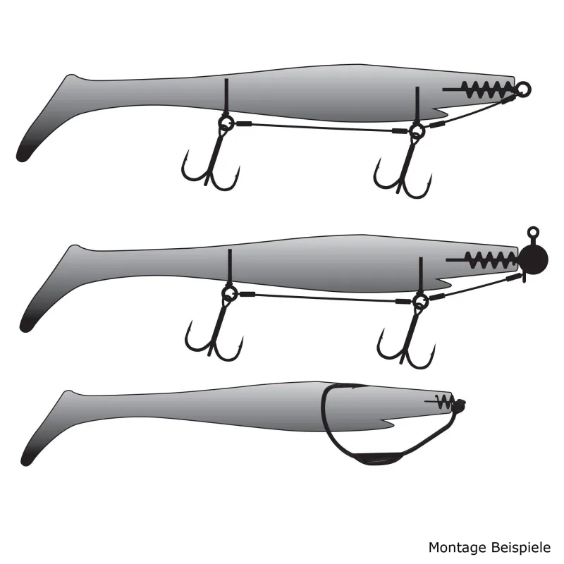 Strike Pro Pig® Shad Nano 15cm - Motor Oil Pepper - 20g - 4 Stück