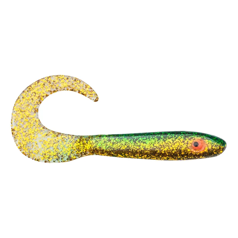 Svartzonker Sweden McRubber Tail Twister 11cm - Golden Green - 4.5g - 10 Stück