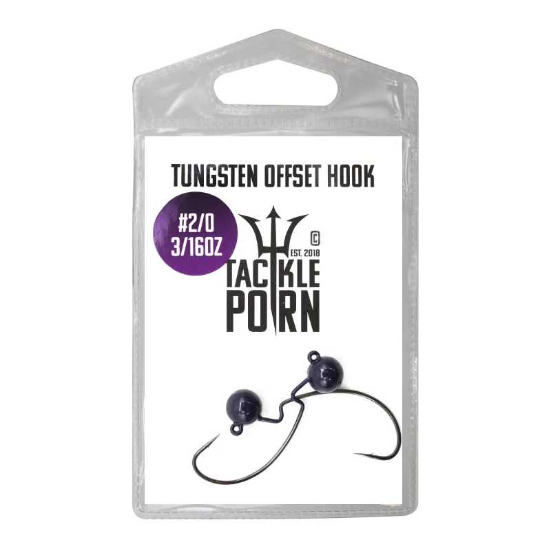 Tackle P*rn Tungsten Weighted Offset Hook 3/16oz - 2Stück