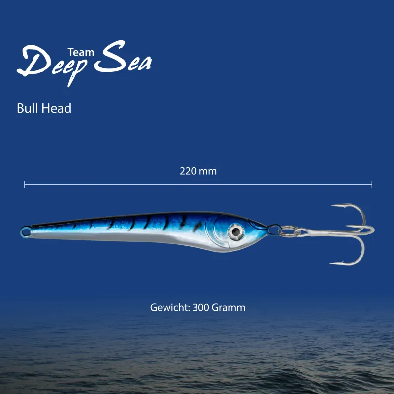 Team Deep Sea Bull Head 300g - Blaue Makrele - 1 Stück