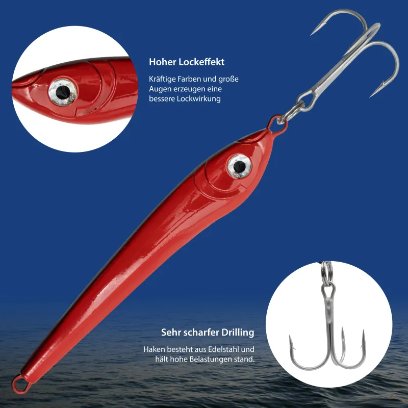 Team Deep Sea Bull Head 300g - Rot/Schwarz - 1 Stück