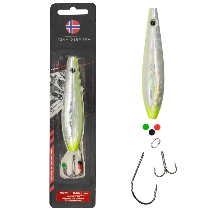Team Deep Sea CoastStar Inline S1 UV Ghost Chartreuse - 9cm - 24g - 1 Stück
