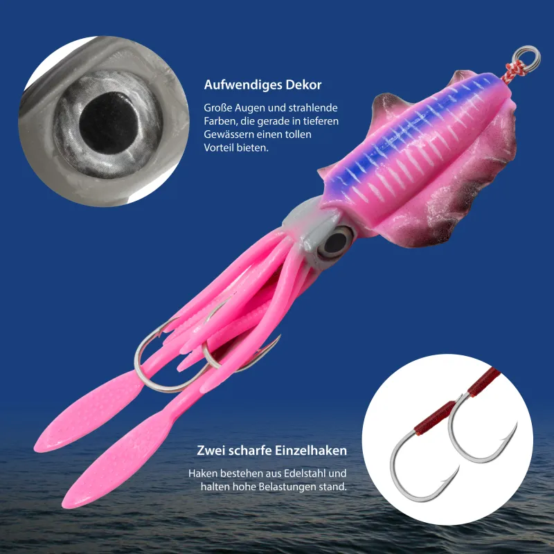 Team Deep Sea Flatter Squid Set 14,5cm - 4 Stück gemischt