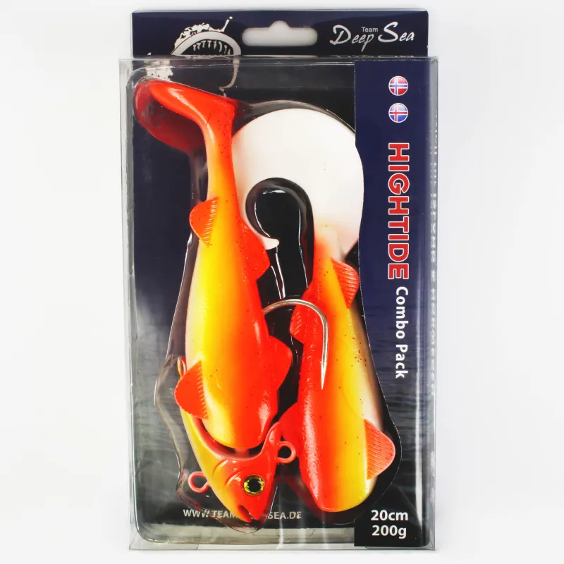 Team Deep Sea Hightide Sea Shad - der Meeresangel Gummifisch 200g - UV Rotbarsch