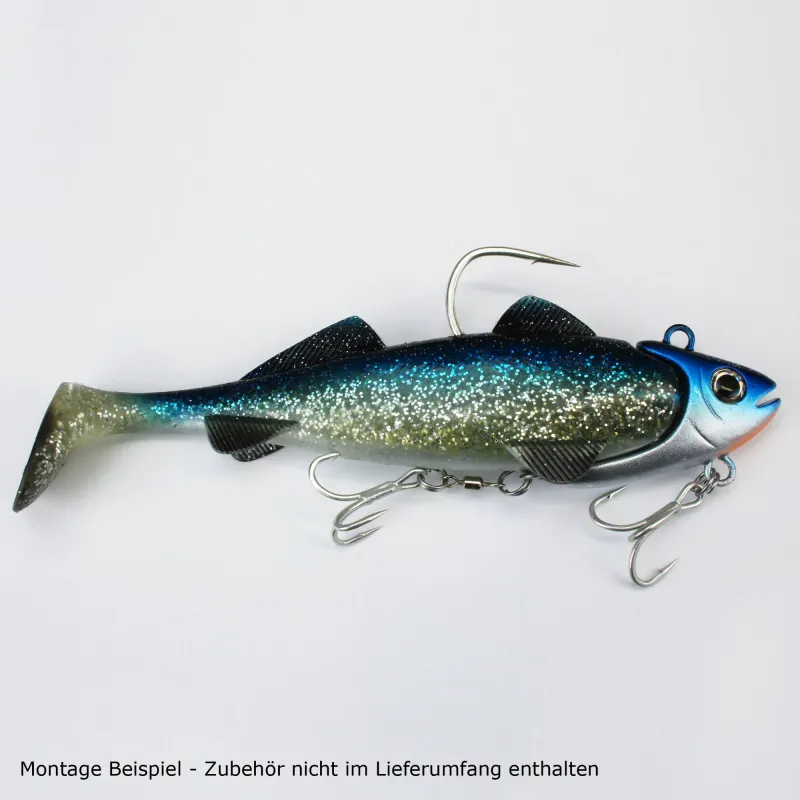 Team Deep Sea Hightide Sea Shad - der Meeresangel Gummifisch 300g - Holographic Hering