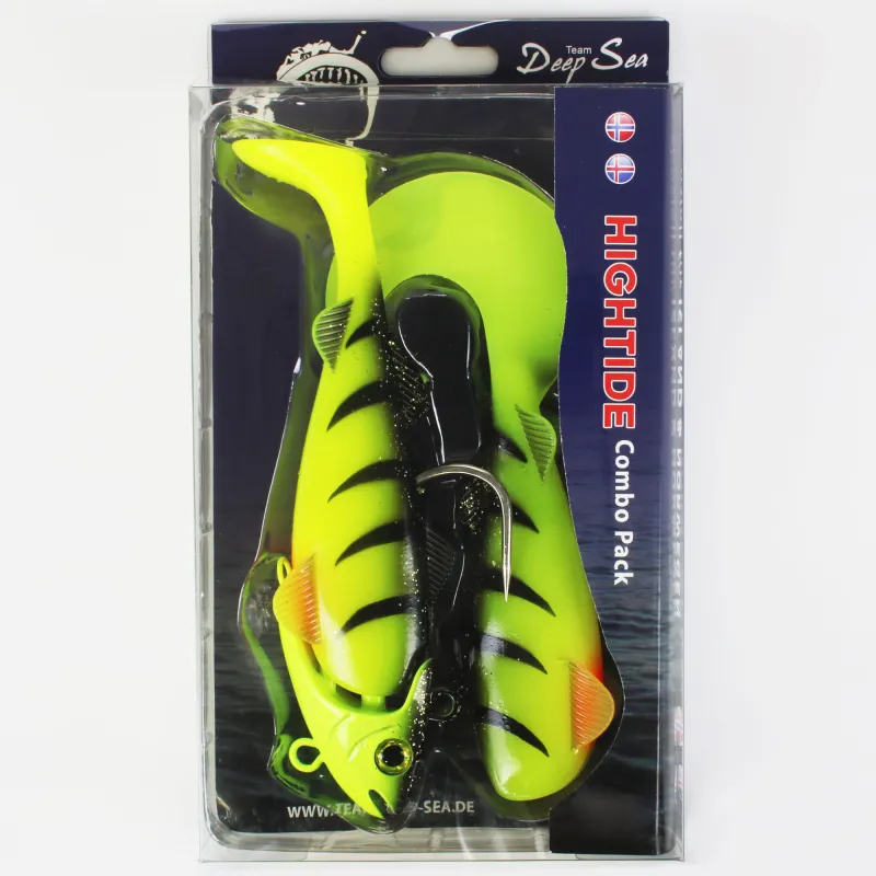 Team Deep Sea Hightide Sea Shad - der Meeresangel Gummifisch 300g - UV Chartreuse Ghost