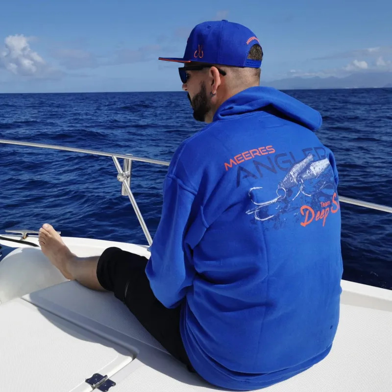 Team Deep Sea Hoodie mit Zipper "Meeresangler" + Cap Gr. M