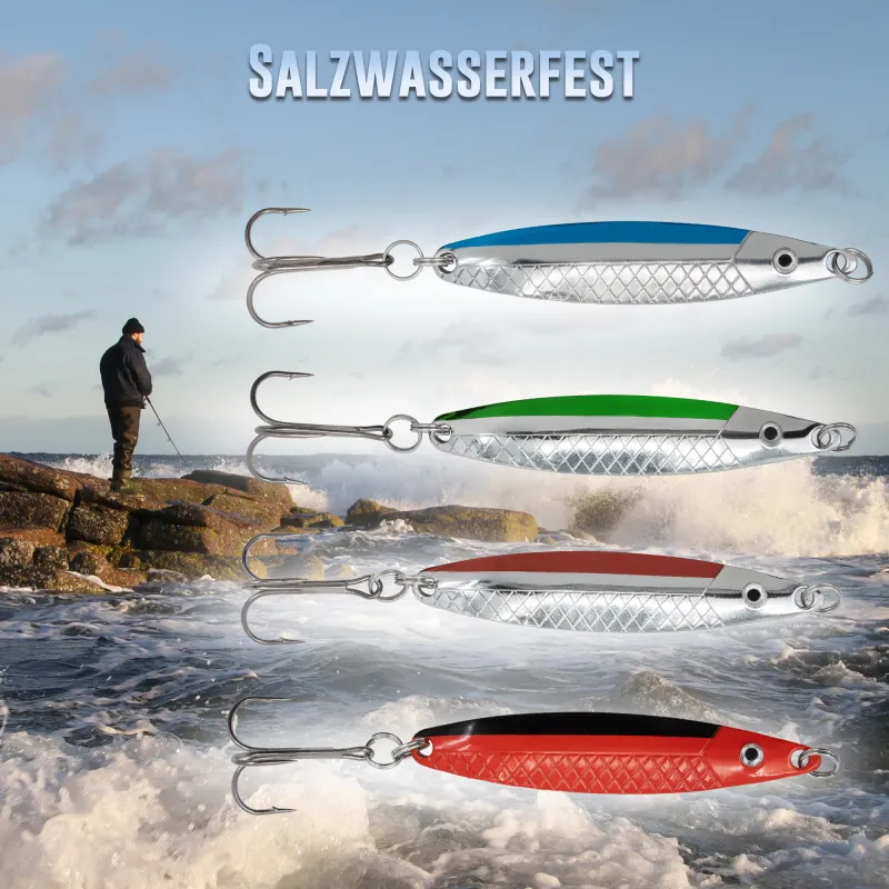 Team Deep Sea Meerforellenblinker "CoastStar" 15g - Rot/Schwarz - 1 Stück