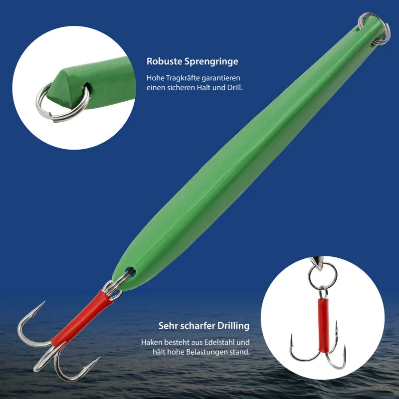 Team Deep Sea Norway Banana Special Pilker - Lead Free 200g - Grün - 1 Stück