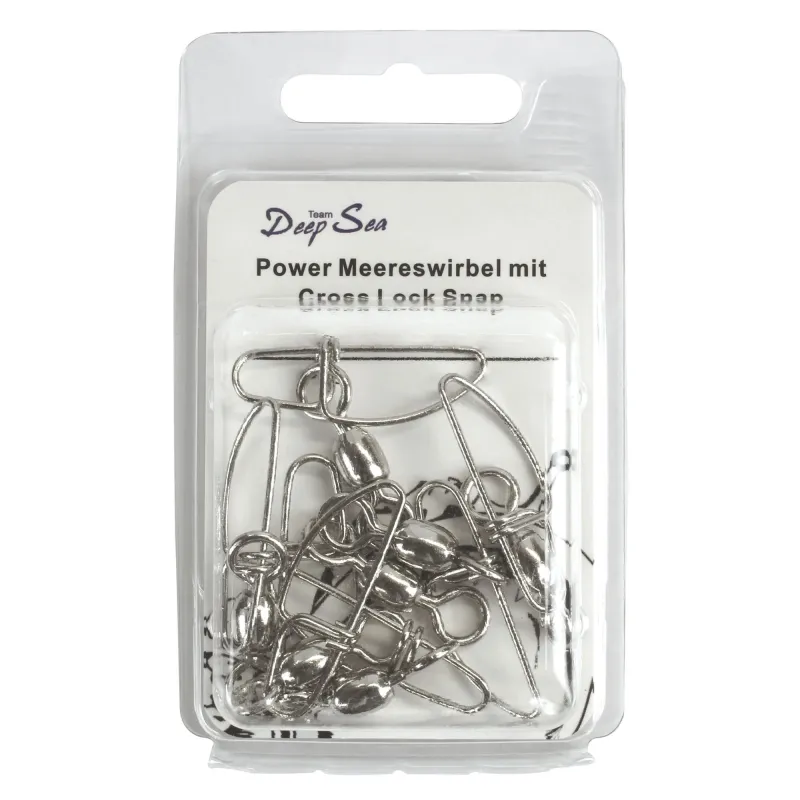 Team Deep Sea Power Meereswirbel mit Cross Lock Snap Gr.3/0 - TK95Kg - 7 Stück