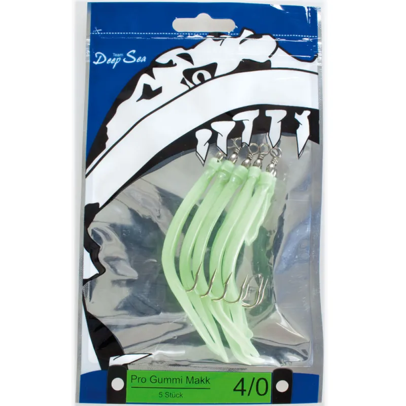Team Deep Sea Pro Gummi Makk 4/0 5 Stück Selbstleuchtend Grün selbstleuchtend grün - Gr.4/0 - 5Stück
