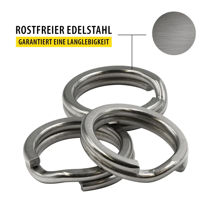 Team Deep Sea Salty Splitring Stainless Steel Flat - 16mm - 220kg - 10Stück