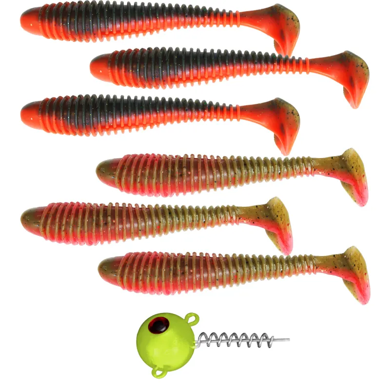 Team Deep Sea Screw-In Head UV + 6x Sea Worm 15 cm 120g - Yellow-Glow