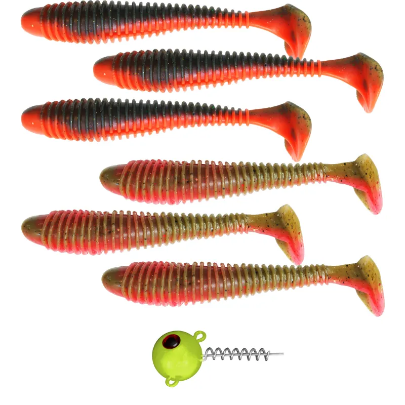Team Deep Sea Screw-In Head UV + 6x Sea Worm 15cm 50g - Yellow-Glow