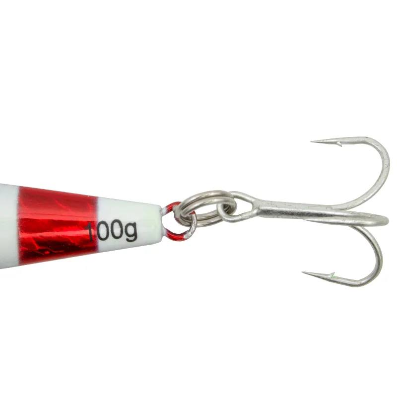Team Deep Sea Super Glow High Tech Pilker 100g - Rot Stripes/Glow - 1 Stück