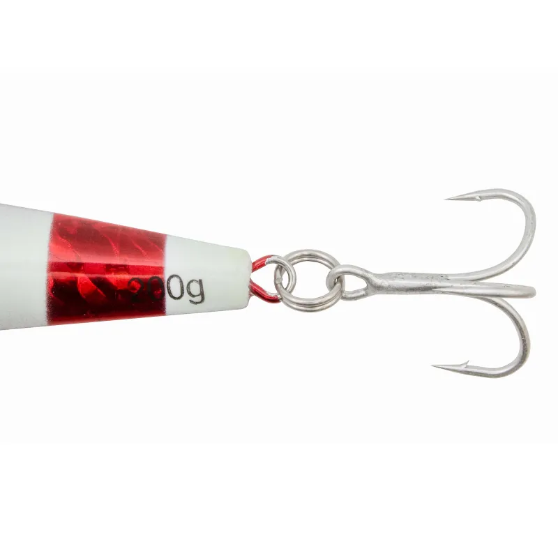 Team Deep Sea Super Glow High Tech Pilker 200g - Rot Stripes/Glow - 1 Stück