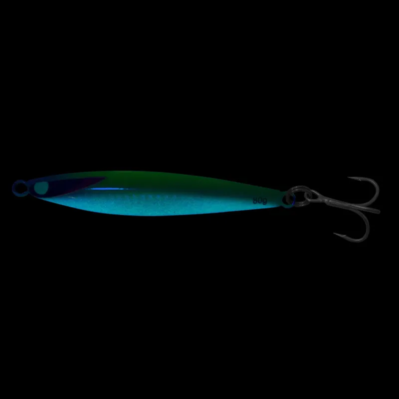 Team Deep Sea Super Glow High Tech Pilker 80g - Blau/Grün/Glow - 1 Stück