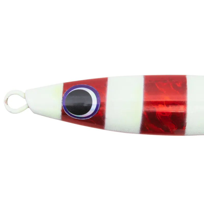 Team Deep Sea Super Glow High Tech Pilker 80g - Rot Stripes/Glow - 1 Stück