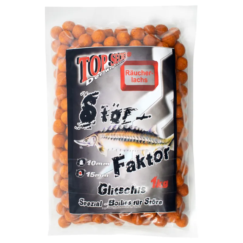 Top Secret Stör Faktor Boilies 15mm Räucherlachs 1Kg Räucherlachs Orange - 15mm - 1kg