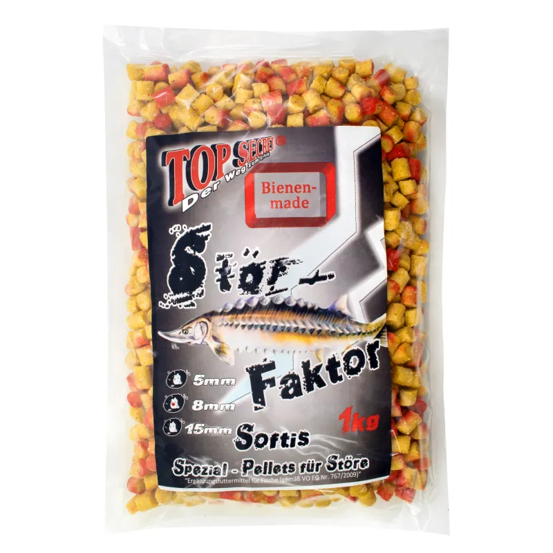 Top Secret Stör Faktor Pellets 8mm Bienenmade 1Kg Bienenmade - 8mm - 1kg