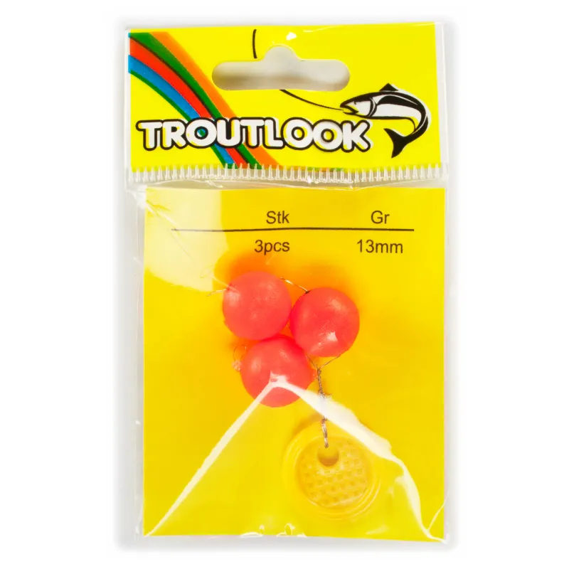 Troutlook Forellen Pilot Spion Pose Ball 13mm - rot - 3 Stück